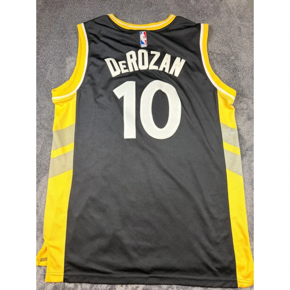 Adidas NBA Toronto Raptors DeMar DeRozan 10 Swingman Jersey Black Mens Large +2